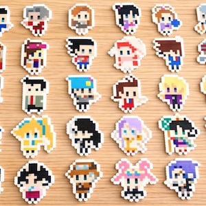 Lawyer Game Pixel Art Keychain | Handmade Perler Bead Accessories Room Decor | All Characters Objection! Gift