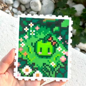 Imán y llavero con sello de Stardew Valley / Cuentas Perler de pixel art hechas a mano / Regalo acogedor para gamers / Decoración para nevera con el gato Junimo / Merchandising de juegos independientes imagen 7