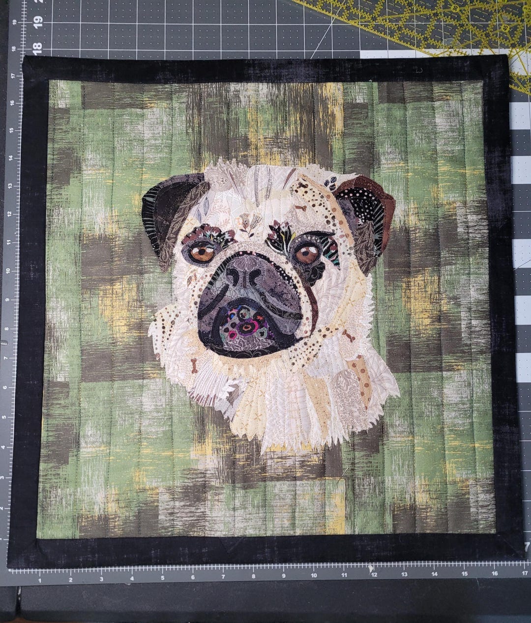 Handmade Pug Fabric Collage Wall Hanging – Quilted Textile Art - Etsy