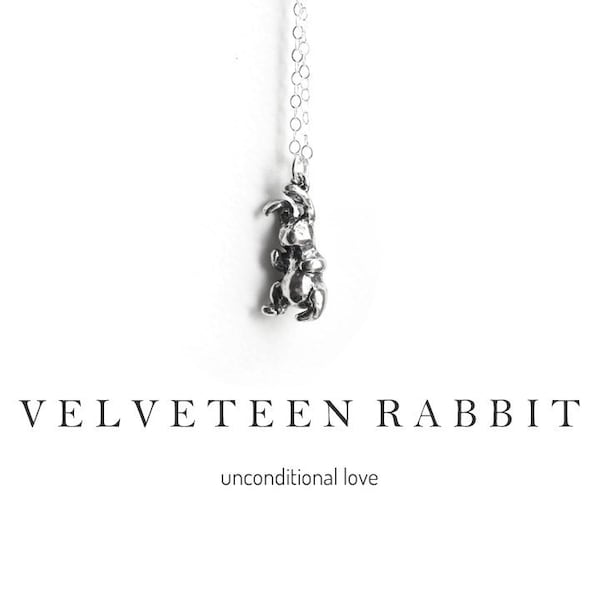 Velveteen Rabbit Necklace, Sterling Silver, Valentine's Gift for Daughter, Granddaughter, Love, Children's Stories, Classic Stories