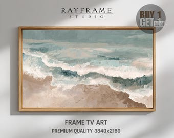 Frame TV Art – Soft Blue Meadow with White Wildflowers (Digital Download) TV338