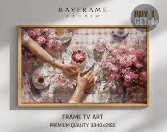 Frame TV Art, Paris Carousel at Sunset with Floating Heart Balloons (Digital Download) TV4093