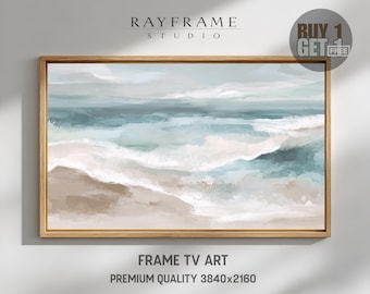 Frame TV Art – Soft Blue Meadow with White Wildflowers (Digital Download) TV335