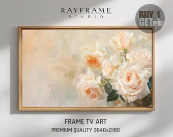 Frame TV Art, Soft Romantic Floral Wall Art (Digital Download) TV333