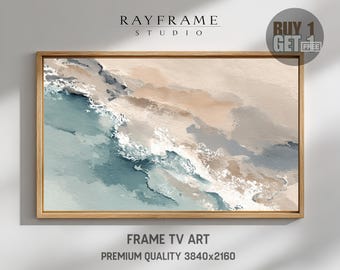 Frame TV Art – Coastal Abstract Seascape – Soft Ocean Waves Wall Art (Digital Download) TV336