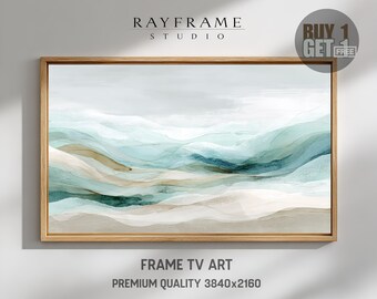 Frame TV Art – Coastal Abstract Seascape – Soft Ocean Waves Wall Art  (Digital Download) TV337