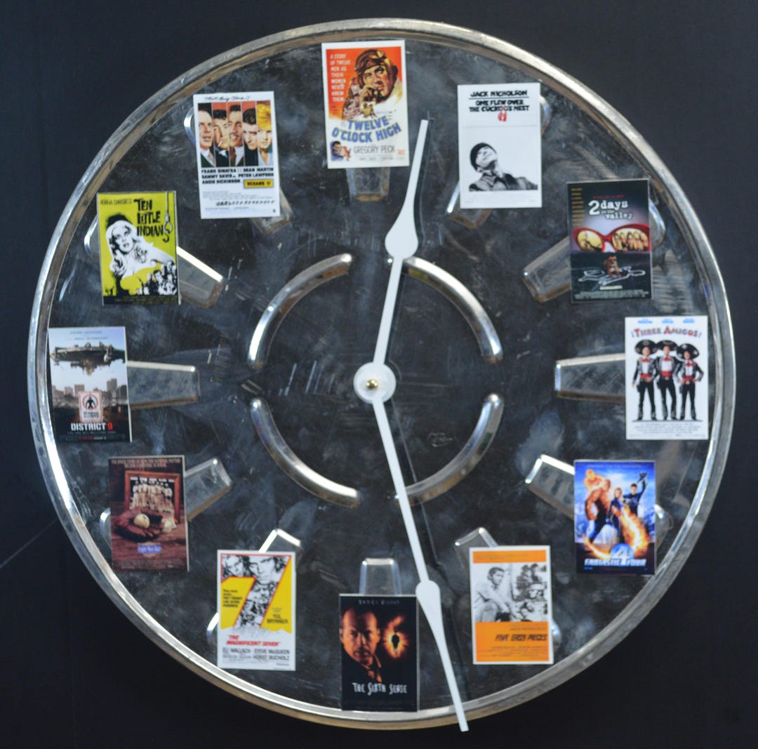 Movie Time — Film Can Movie Lover's Clock - Etsy