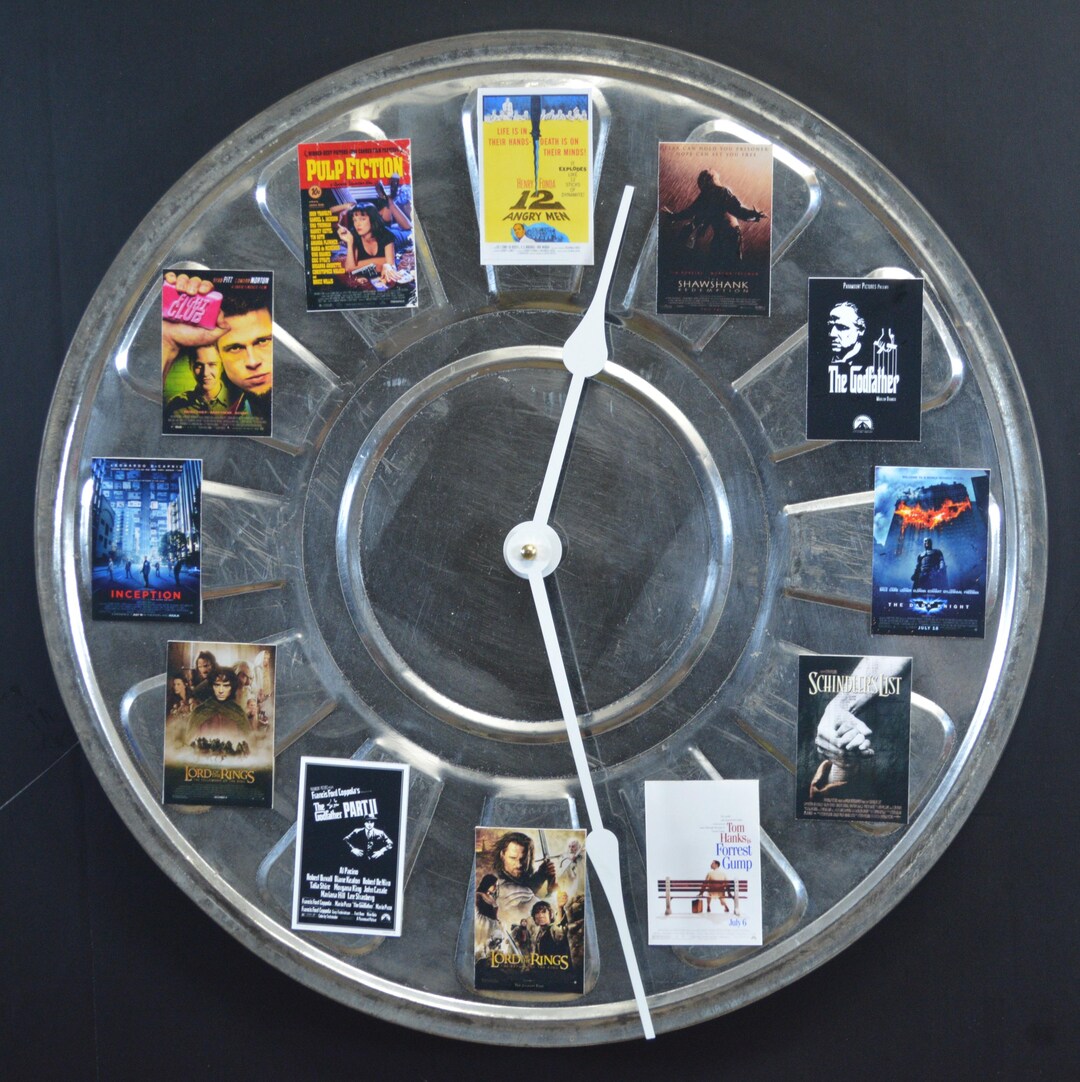 Movie Reference Clock Movie Time — Film Can Movie Lover's Clock - Etsy Australia