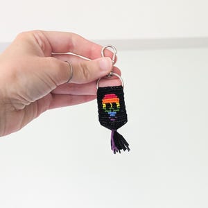LGBTQ+ Pride Flag Skull Knotted String Keychain