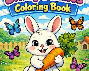 Bratty Bunnies Coloring Book Printable, Coloring Pages PDF, Coloring Book for Kids and Adults, Instant Download, 30 Pages