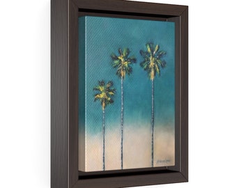 Palm Tree Oil on Canvas Print, Palm Tree, Oil painting, Palm Trees, Oil Painted Palm Trees, Tropical Print, Beach Decor, Ocean