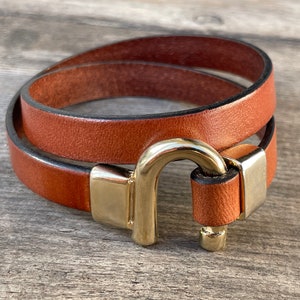 Leather Wrap Bracelets with Gold Hook Clasp. Eye Candy for Your Wrist!