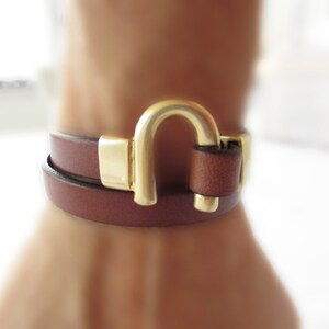Leather Wrap Bracelets with Gold Hook Clasp. Eye Candy for Your Wrist!