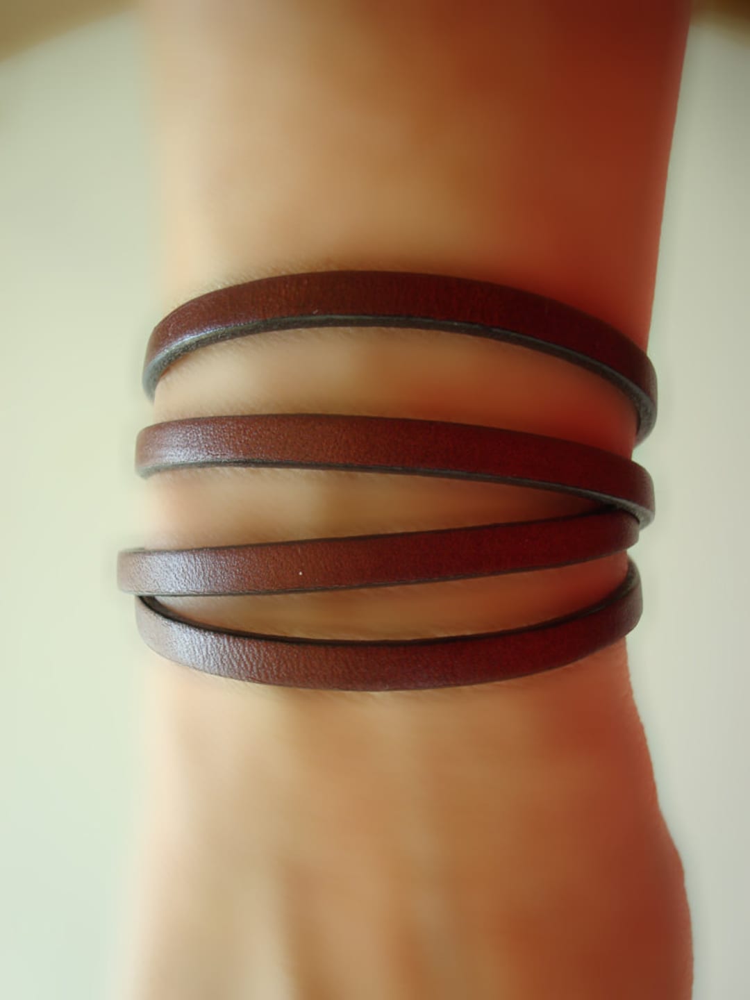 Genuine Leather Wrap Bracelet. Add Vintage Pins for a New Look Everyday