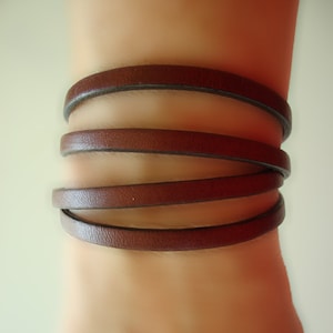 Genuine Leather Wrap Bracelet. Add vintage pins for a new look everyday.