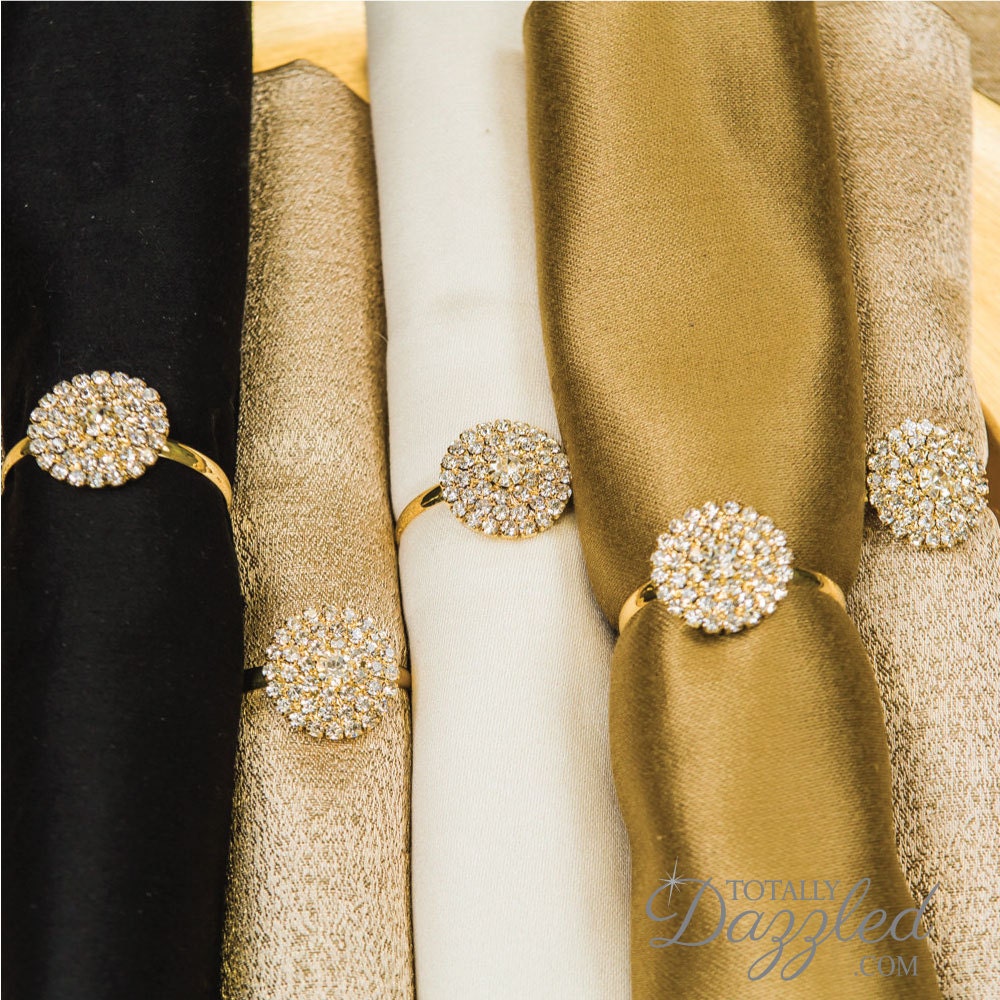 1pc Gold Napkin Ring Rhinestone Wedding Napkin Rings Wedding Etsy