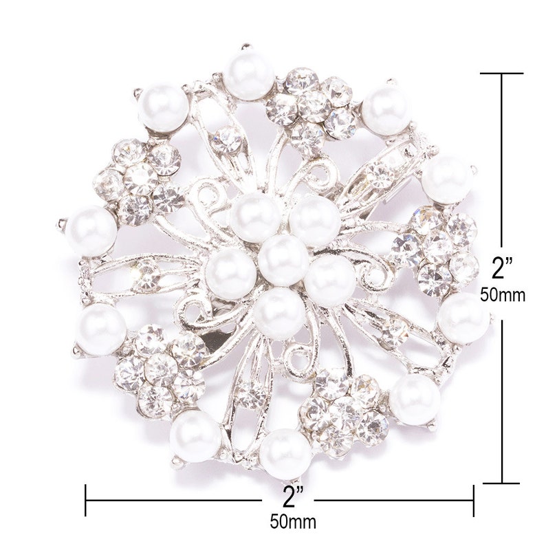 1pc Pearl Brooch Embellishments Crystal Diamante Wedding Etsy