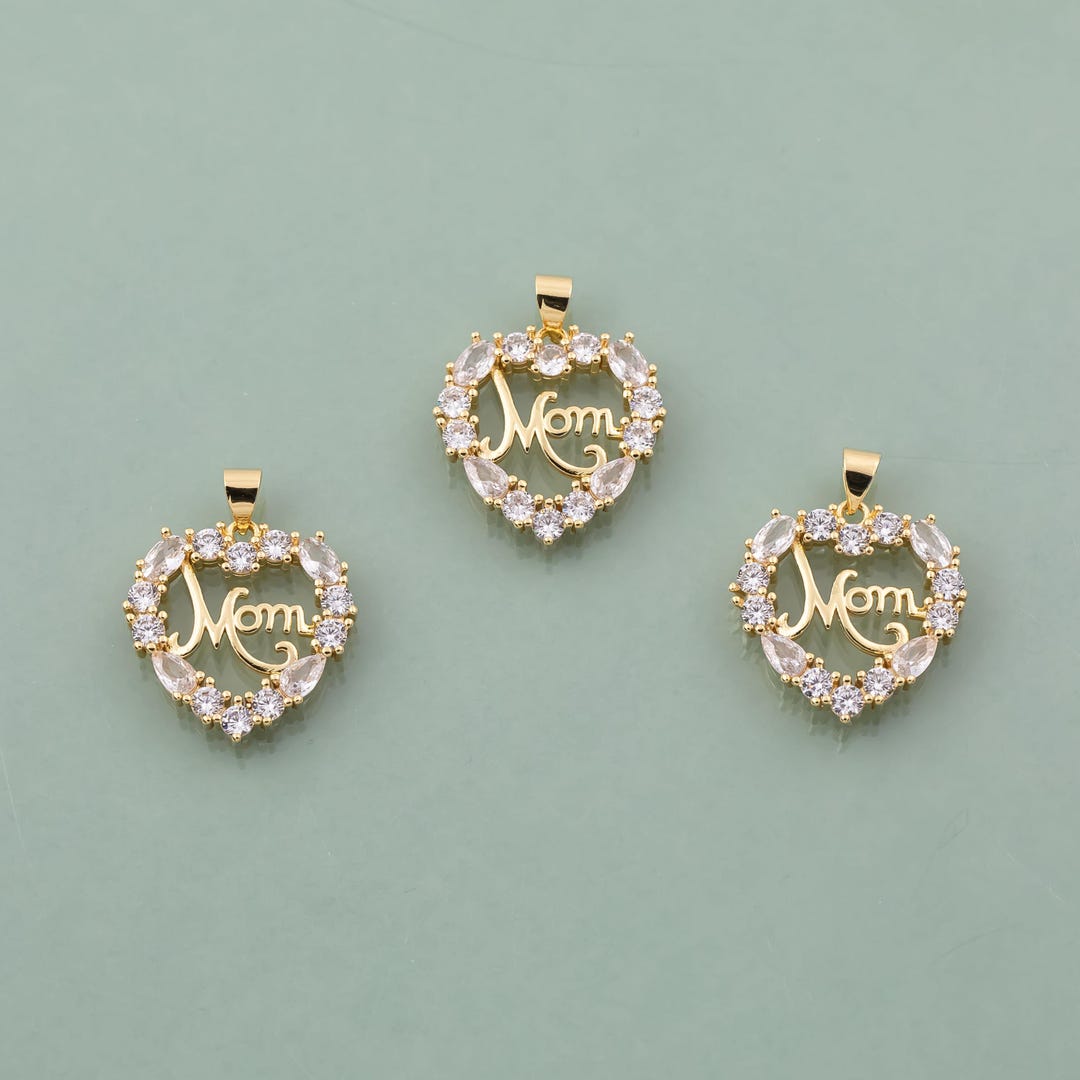 Mom Mother's Day Charm 18k Gold Filled Silver Bracelet Charm Necklace ...