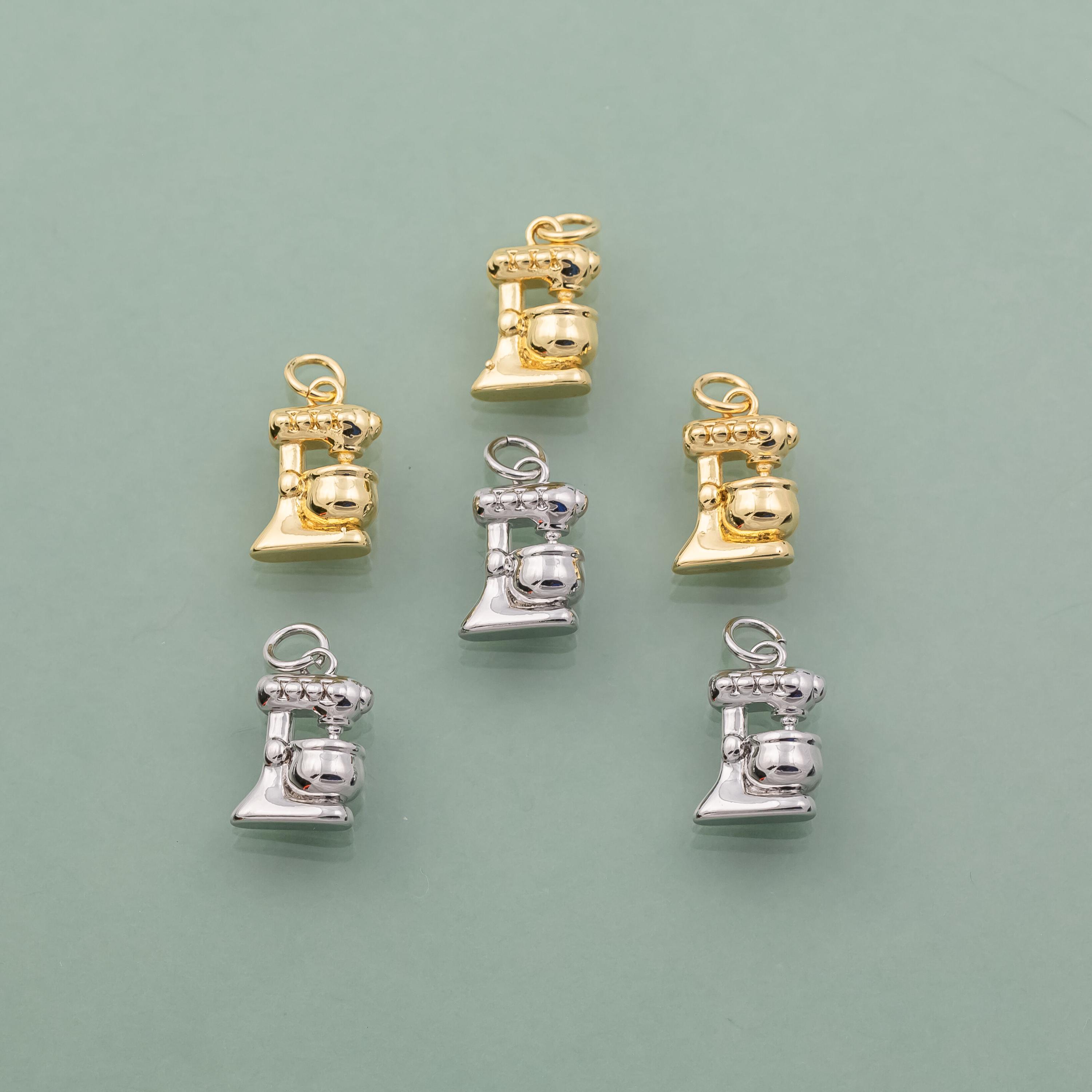 18K Gold Filled Dainty Gold Silver Kitchen Mixer Charm Stand Kitchen ...