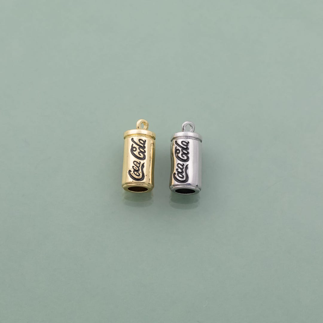 18k Gold Filled Soda Charm Coke Charm 8x18mm Silver Bracelet Necklace ...