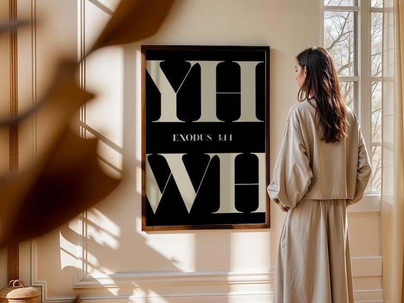 Yhwh Lettering YHWH Typography Wall Art Printable | Christian Digital Download ...