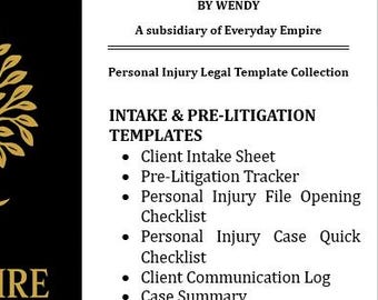 Personal Injury Intake and Pre-Litigation Case Management System | Attorney and Paralegal Workflow Templates