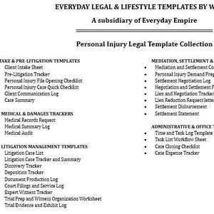 Personal Injury Practice Management System | Law Firm Templates (Digital Download)