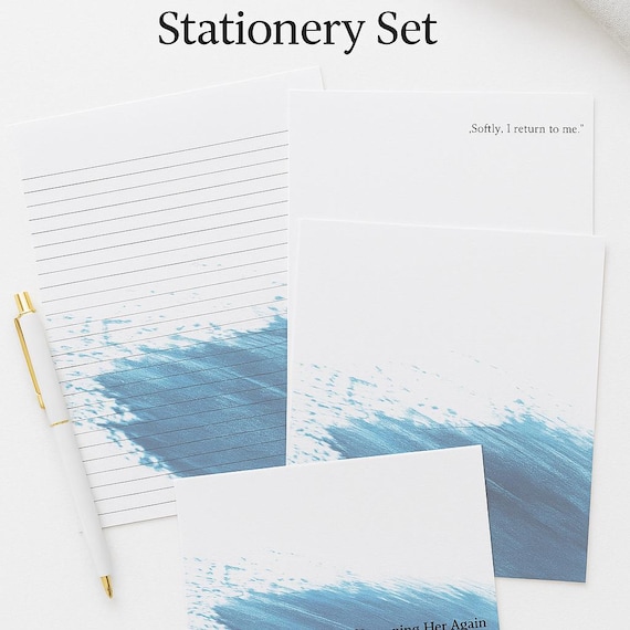 Becoming Her Again Stationery Set | 6-Piece Printable Writing Paper + Note Cards  | AvaBleu Paper Atelier