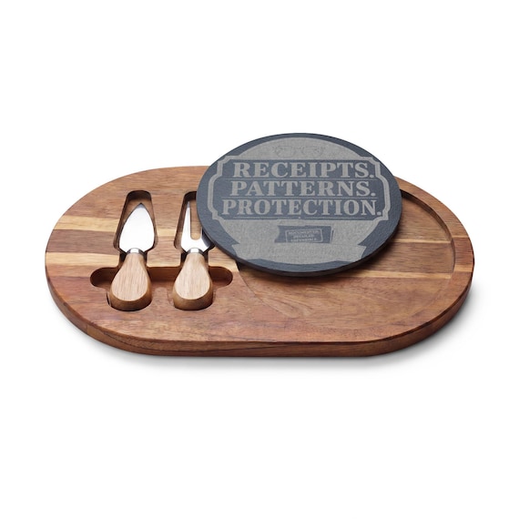 Receipts Patterns Protection engraved Charcuterie Board