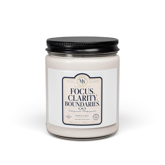 Focus Clarity Boundaries Scented Soy Candle | 9oz Hand-Poured Aromatherapy Wax