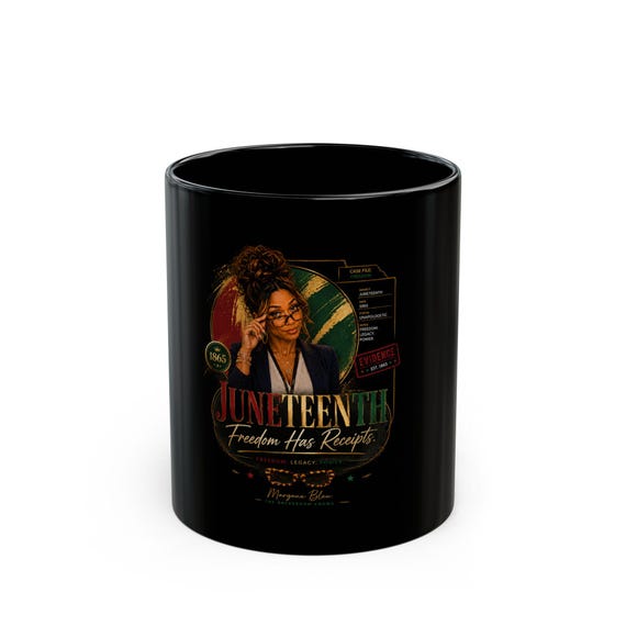 Juneteenth Freedom Has Recipes Mug | Black Ceramic Coffee Cup