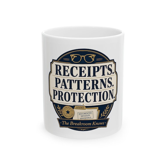 Receipts Patterns Protection mug | Novelty Typography Ceramic Mug