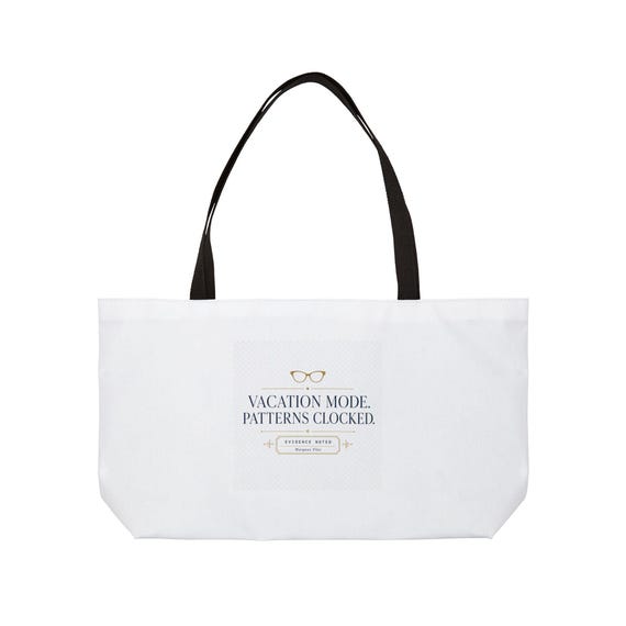 Vacation Mode Patterns Clocked Weekender Tote Bag | Travel Beach Tote