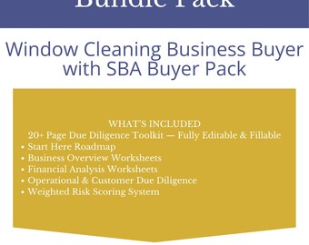 Fensterputzen Business Einkäufer Bundle | SBA Toolkit + Sorgfaltspflicht Paket | Small Business Acquisition-Tools