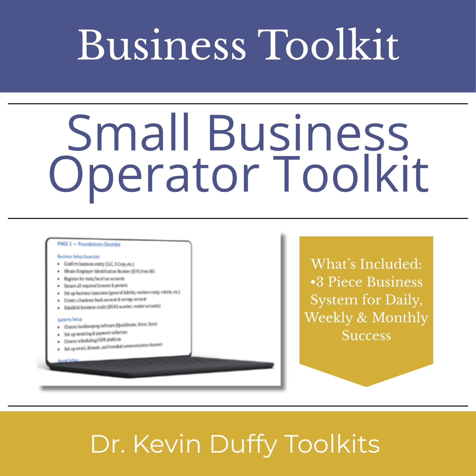 Small Business Operator Toolkit | Daily Planner, KPI Tracker, Startup ...