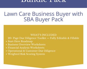 Rasenpflege Business Bundle kaufen | SBA Toolkit + Sorgfaltspflicht Paket | Small Business Acquisition-Tools