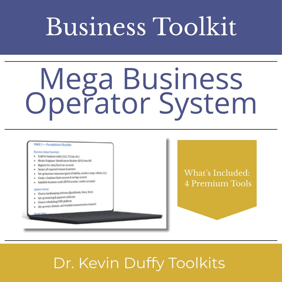 Small Business Operator System | KPI Tracker, Startup Checklist ...