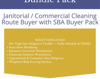 Hausmeisterin Gewerbliche Reinigung Käufer Bundle | SBA Toolkit + Sorgfaltspflicht Paket | Small Business Acquisition-Tools