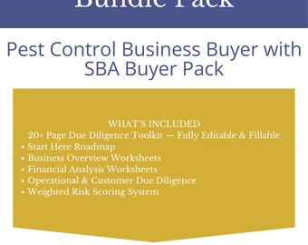 Pest Control Business Käufer Bundle | SBA Toolkit + Sorgfaltspflicht Paket | Small Business Acquisition-Tools