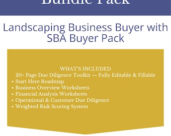 Landschafts-Business-Käufer-Bundle | SBA Toolkit + Sorgfaltspflicht Paket | Small Business Acquisition-Tools