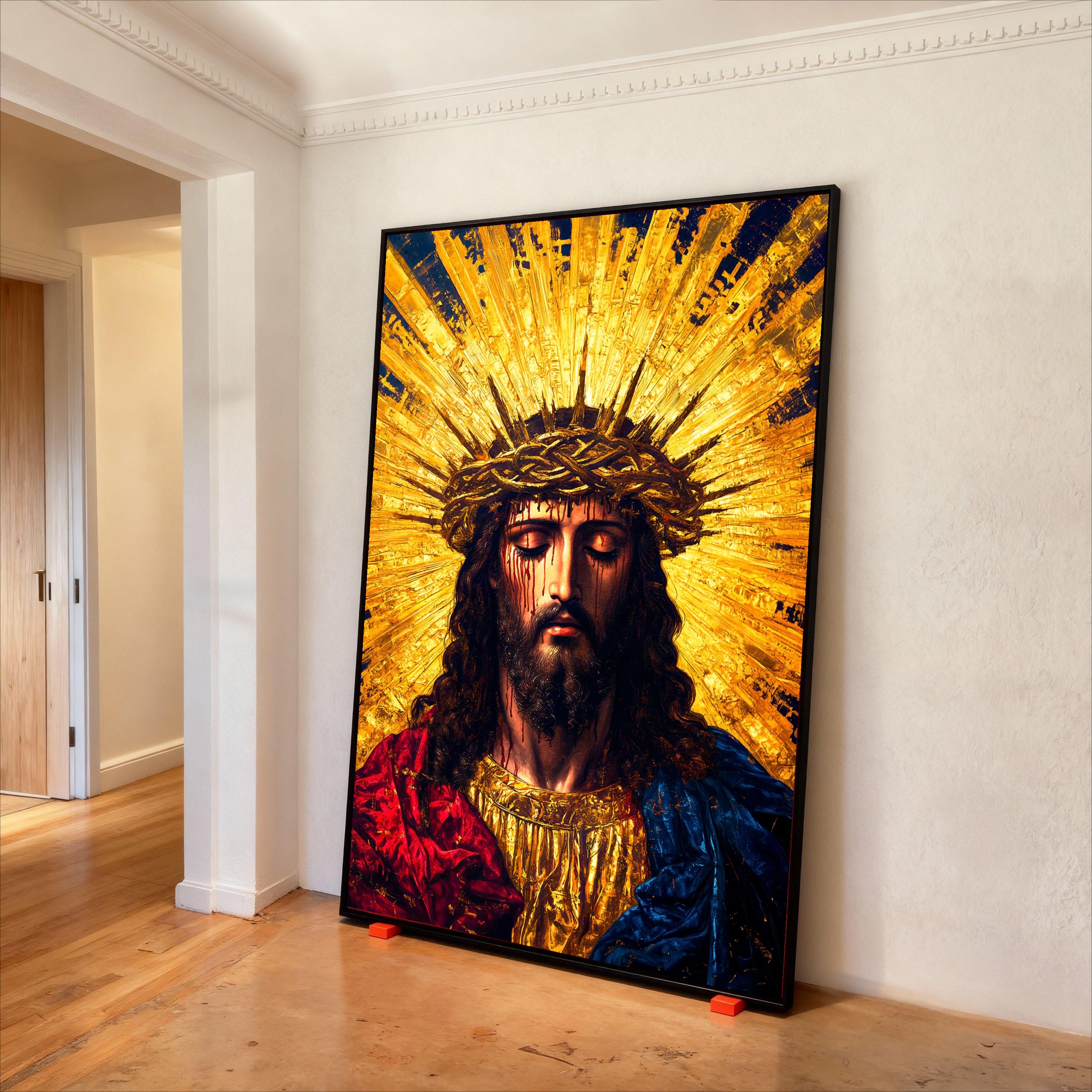 Jesus Christ Crown of Thorns Canvas Print, Religious Wall Art - Etsy