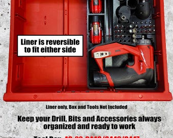 Organizador de taladro de instalación de combustible M12 para cajas de herramientas Milwaukee Packout de 2 y 3 cajones