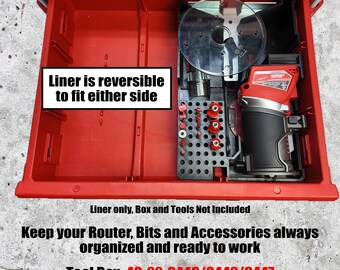 Organizador de fresadora M18 para cajas de herramientas Milwaukee Packout de 2 y 3 cajones.