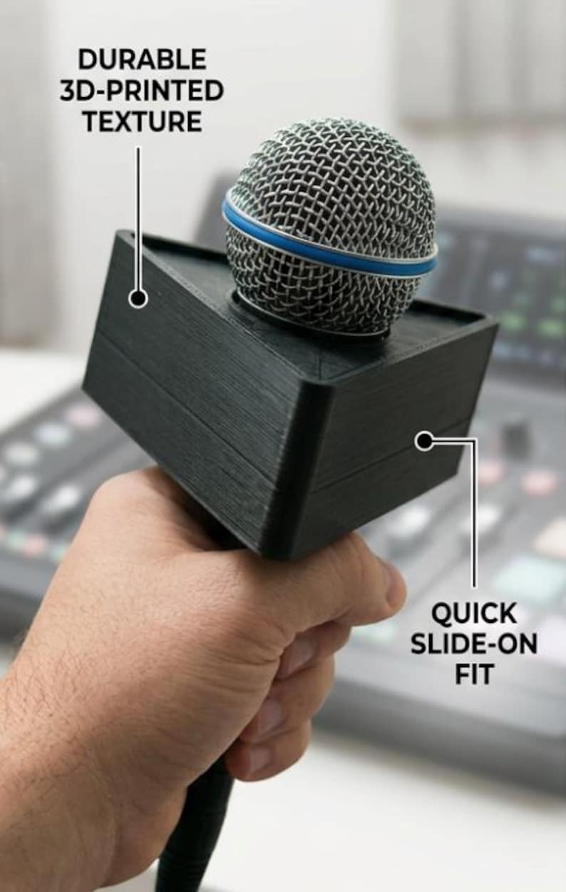 Quadratische Mikrofonfahne – universell passend, 3D-gedrucktes Branding Accessoire Bild 2
