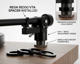 Rega RB250 RB300 VTA Spacer Set – 1mm-18mm Adjustment, Single-Hole Mount