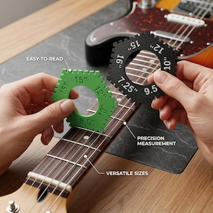 Juego de 9 piezas de medidores de radio para diapasón de guitarra – Kit de herramientas para luthier para ajuste y reparación