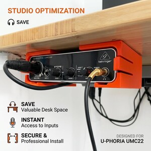 Behringer UMC22 Under-Desk Mount – Heavy Duty Audio Interface Bracket (Set of 2)