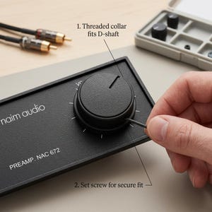 Bouton de rechange Naim Audio NAC 62 / NAC 72 / HiCap - Sélecteur de volume et cadran modulaire en 3 parties - Réplique vintage premium - Noir mat