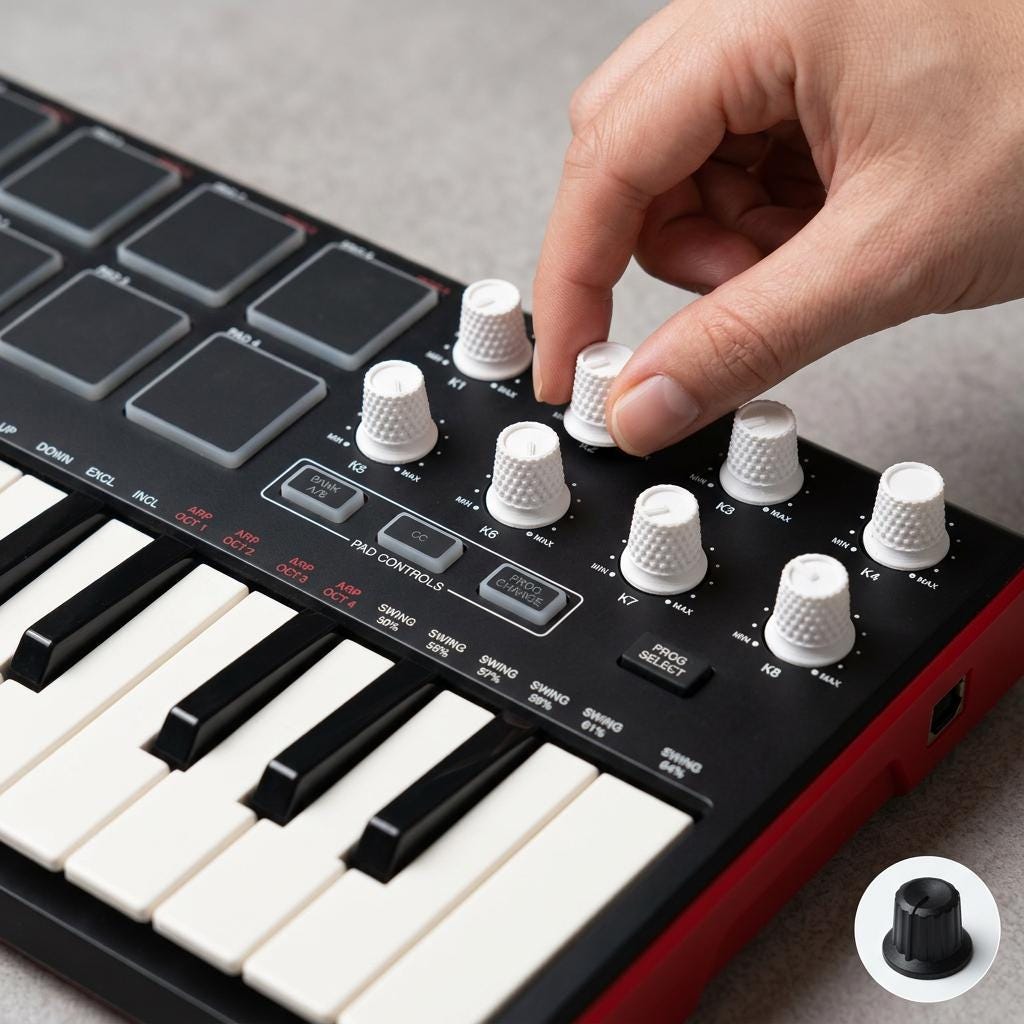 Akai MPK Mini Pro-grip Knobs – Tactile MIDI Control Upgrade (set