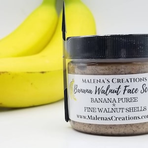 Banana Walnut Facial Scrub, natural scrub, skincare scrub, facial scrub, natual face scrub, banana scrubs, organic scrubs, walnut scrubs